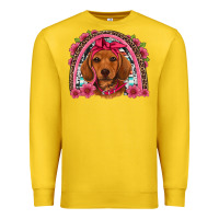 Lemon dachshund puppy floral rainbow Premium Sweatshirt - Artiststas
