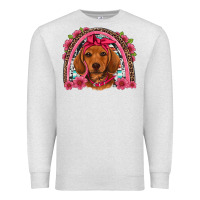 Oatmeal Heather dachshund puppy floral rainbow Premium Sweatshirt - Artiststas