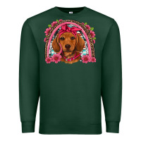 Sports Green dachshund puppy floral rainbow Premium Sweatshirt - Artiststas