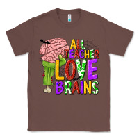 Chestnut All Teacher Love Brains Classic Tee - texasbilliewilder
