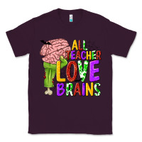 Plum All Teacher Love Brains Classic Tee - texasbilliewilder
