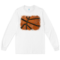 White Basketball leopard glitter background Long Sleeve Tee - HowdyJamesFarm