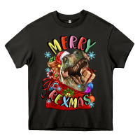 Asphalt t rex merry rexmas Heavy Core Tee - LillyAllenDesigns