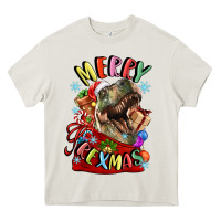 T Rex Merry Rexmas Heavy Core Tee | Teevron