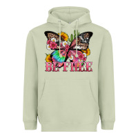 Matcha be free with butterfly and cactus flowers Heavyweight Hoodie - Artiststas