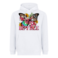 White be free with butterfly and cactus flowers Heavyweight Hoodie - Artiststas