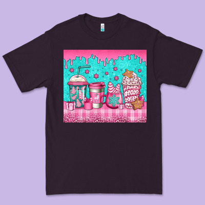 Pink Christmas Coffee Premium Tee Designed By Jasminsmagicworld