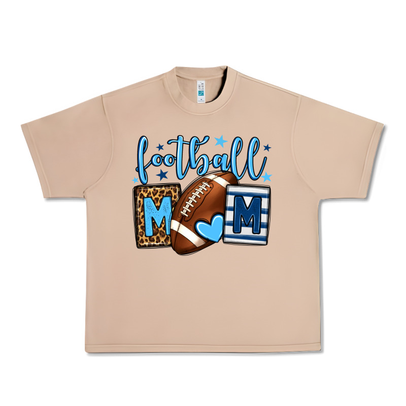 Football Mom Blue Team Color Urban Heavy Tee by HowdyJamesFarm | Teevron
