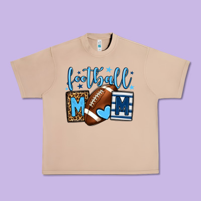 Football Mom Blue Team Color Urban Heavy Tee Designed By Howdyjamesfarm