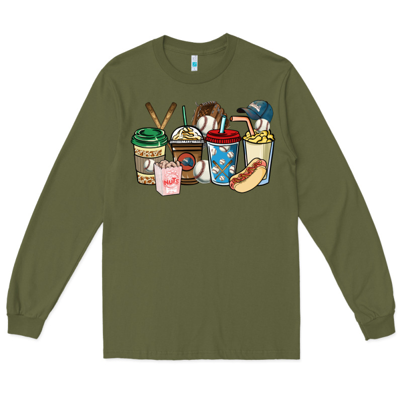 Baseball Coffee Cups Long Sleeve Tee by HowdyJamesFarm | Teevron