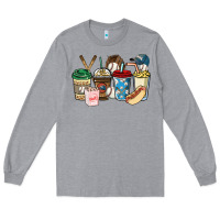 Heather Grey Baseball coffee cups Long Sleeve Tee - HowdyJamesFarm