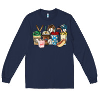 Navy Baseball coffee cups Long Sleeve Tee - HowdyJamesFarm