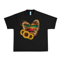 Black Sunflower Fall Heart Urban Heavy Tee - RanaPortraitStore