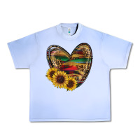 Grape Ice Sunflower Fall Heart Urban Heavy Tee - RanaPortraitStore