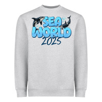 Heather Grey Sea World 2025 Heavyweight Sweatshirt - CowhideDigitalArt