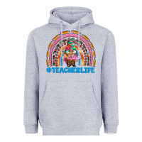 Heather Grey teacherlife and teacher gnome rainbow Heavyweight Hoodie - Artiststas