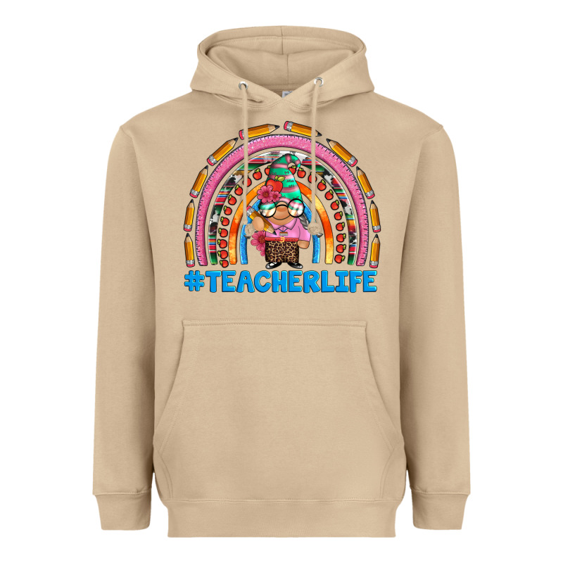 Teacherlife And Teacher Gnome Rainbow Heavyweight Hoodie by Artiststas | Teevron