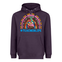 Plum teacherlife and teacher gnome rainbow Heavyweight Hoodie - Artiststas