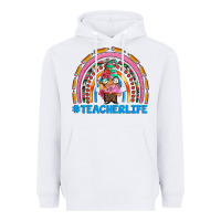 White teacherlife and teacher gnome rainbow Heavyweight Hoodie - Artiststas