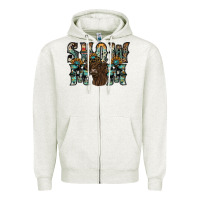 Oatmeal Heather show mom highland cow Zipper Hoodie - SublimationCraftShop