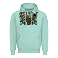 Seafoam show mom highland cow Zipper Hoodie - SublimationCraftShop