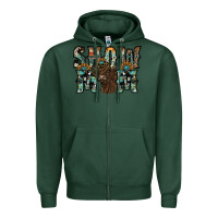 Sports Green show mom highland cow Zipper Hoodie - SublimationCraftShop