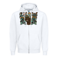White show mom highland cow Zipper Hoodie - SublimationCraftShop