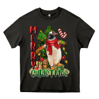 Asphalt merry christmas penguin Heavy Core Tee - LillyAllenDesigns