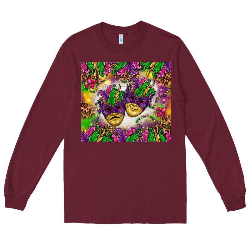 Mardi Gras Masks Tumbler Long Sleeve Tee by HowdyJamesFarm | Teevron