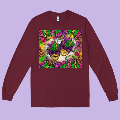 Mardi Gras Masks Tumbler Long Sleeve Tee Designed By Howdyjamesfarm