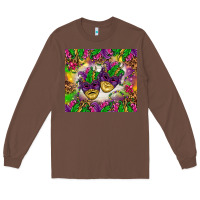 Chestnut Mardi Gras masks tumbler Long Sleeve Tee - HowdyJamesFarm