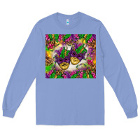 Colony Blue Mardi Gras masks tumbler Long Sleeve Tee - HowdyJamesFarm