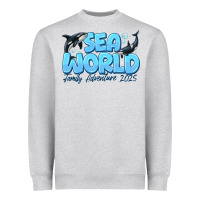 Heather Grey Sea World Family Adventure 2025 Heavyweight Sweatshirt - CowhideDigitalArt