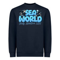 Navy Sea World Family Adventure 2025 Heavyweight Sweatshirt - CowhideDigitalArt