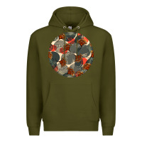 Army Green african fabric pattern round earrings 5 Premium Hoodie - BundleAndBundleShop
