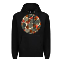 Black african fabric pattern round earrings 5 Premium Hoodie - BundleAndBundleShop