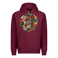 Burgundy african fabric pattern round earrings 5 Premium Hoodie - BundleAndBundleShop