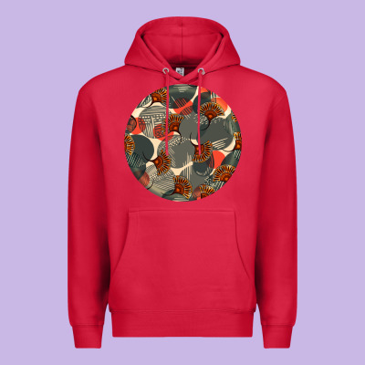 African Fabric Pattern Round Earrings 5 Premium Hoodie Designed By Bundleandbundleshop