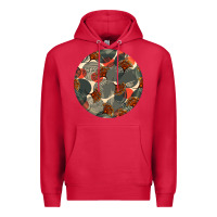 Cardinal african fabric pattern round earrings 5 Premium Hoodie - BundleAndBundleShop