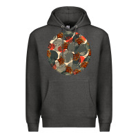 Charcoal Heather african fabric pattern round earrings 5 Premium Hoodie - BundleAndBundleShop