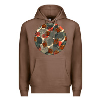 Chestnut african fabric pattern round earrings 5 Premium Hoodie - BundleAndBundleShop