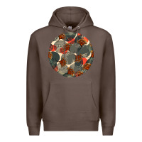Coffee african fabric pattern round earrings 5 Premium Hoodie - BundleAndBundleShop