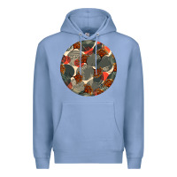 Colony Blue african fabric pattern round earrings 5 Premium Hoodie - BundleAndBundleShop
