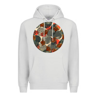 Dove Grey african fabric pattern round earrings 5 Premium Hoodie - BundleAndBundleShop