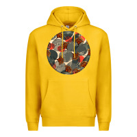 Lemon african fabric pattern round earrings 5 Premium Hoodie - BundleAndBundleShop