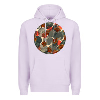 Lilac african fabric pattern round earrings 5 Premium Hoodie - BundleAndBundleShop