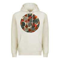 Oatmeal Heather african fabric pattern round earrings 5 Premium Hoodie - BundleAndBundleShop