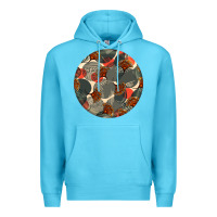 Ocean Blue african fabric pattern round earrings 5 Premium Hoodie - BundleAndBundleShop