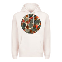 Pale Pink african fabric pattern round earrings 5 Premium Hoodie - BundleAndBundleShop