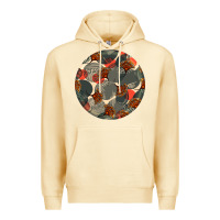 Pina Colada african fabric pattern round earrings 5 Premium Hoodie - BundleAndBundleShop